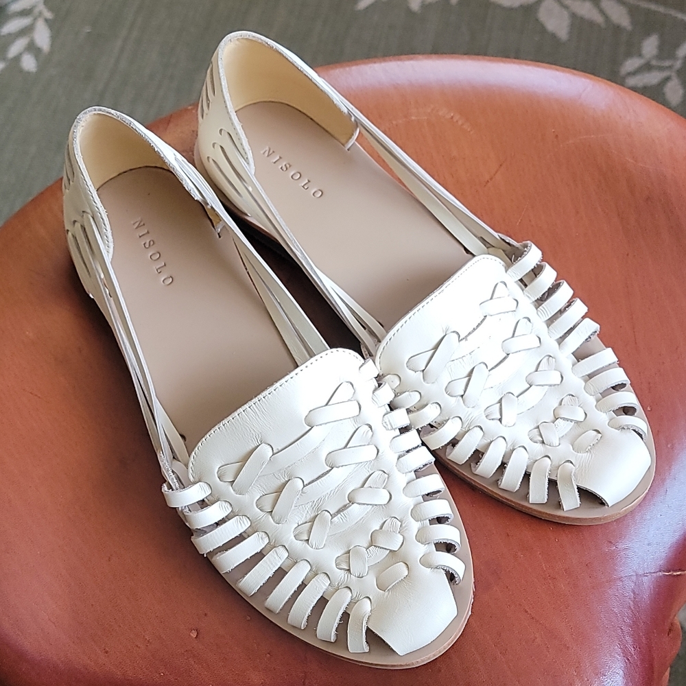 Nisolo Huarache Sandals in Bone Leather size 11